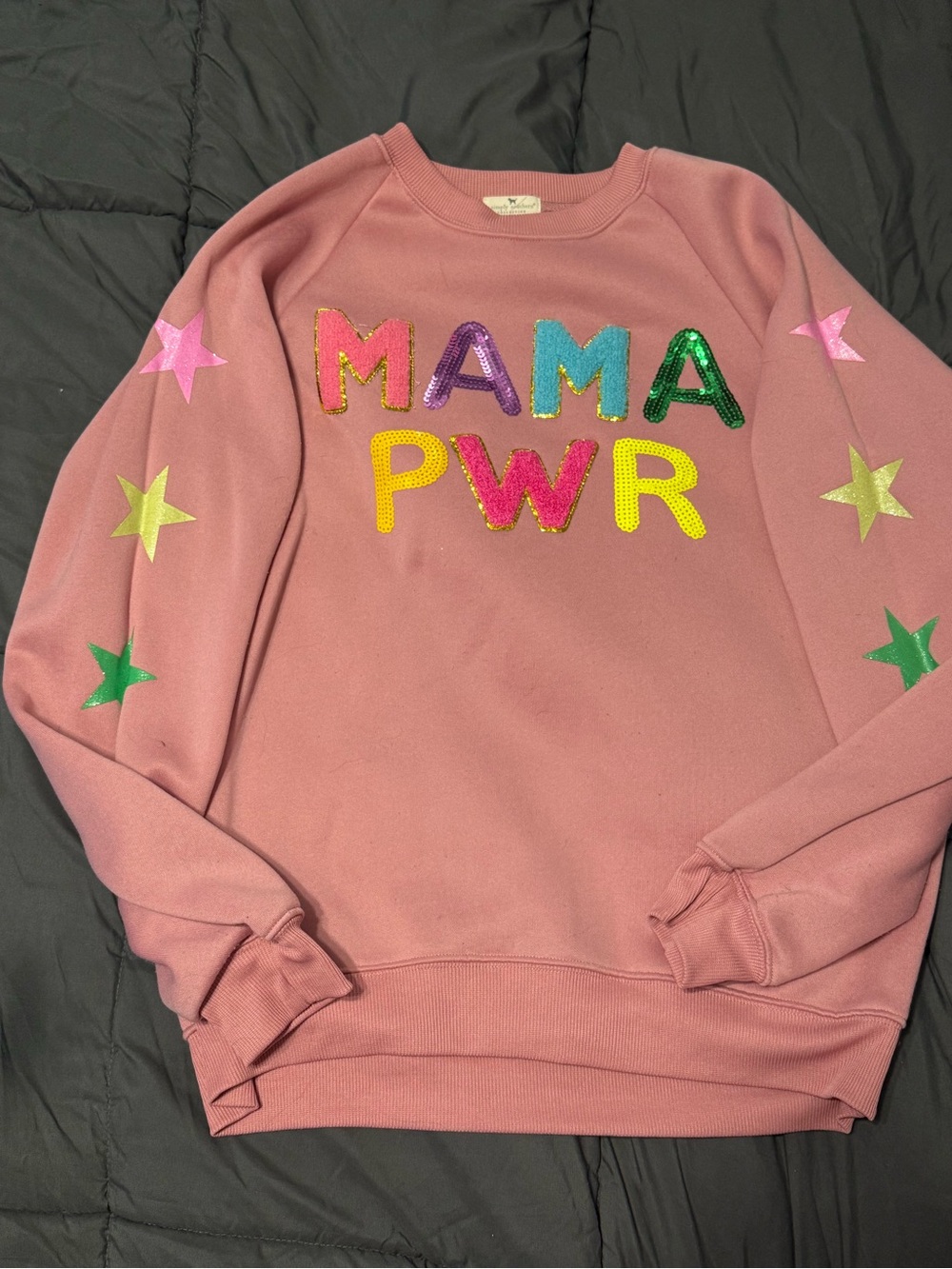 SIMPLY SOUTHERN MAMA POWER SPARKLE CREW LONG SLEEVE